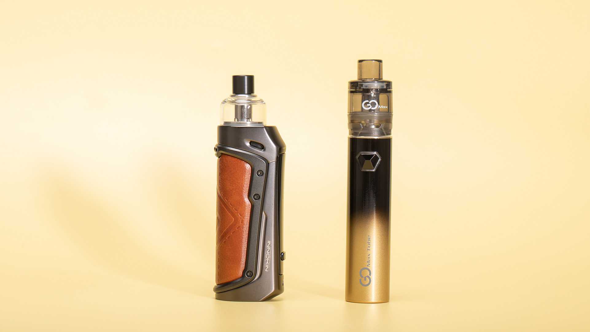 Innokin's Sensis and Gomax Tube vaping devices, showcasing innovative design and premium performance, reflecting the brand's commitment to extending vape coil lifespan